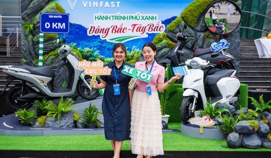 Hành trình 'Phủ Xanh Đông Bắc - Tây Bắc' của xe máy điện VinFast khuấy động Thái Nguyên