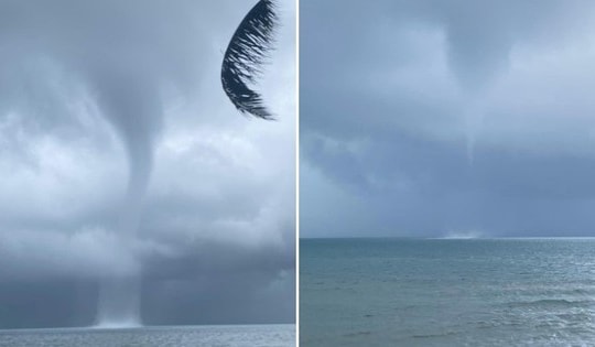 Vòi rồng khủng cao hàng trăm mét xuất hiện ở Phú Quốc