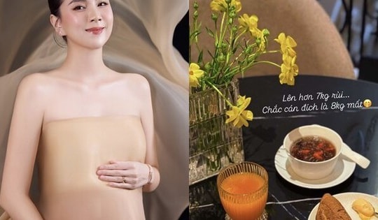 MC Mai Ngọc tiết lộ cân nặng ở tháng cuối thai kỳ, tiết lộ thực đơn toàn món đơn giản, dễ làm, dinh dưỡng 'vào con không béo mẹ'