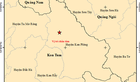 Động đất 3.3 độ ở Kon Tum gây rung lắc