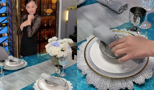 Phương Oanh soạn bàn ăn ở nhà, gây chú ý vì ngỡ nhà hàng 5 sao
