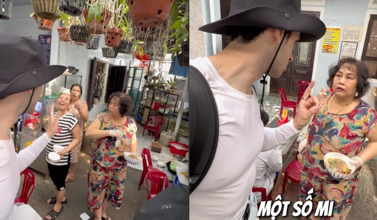 Chỉ 1 bát mì mà cần tới 4 người phụ nữ Việt Nam hướng dẫn cho 2 anh Tây cách ăn, tới lúc nghe giá thì dân mạng ngỡ ngàng