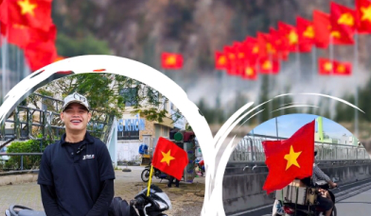 Chàng trai khuyết tật lái xe 3 bánh từ Nghệ An vào TP.HCM xem diễu binh