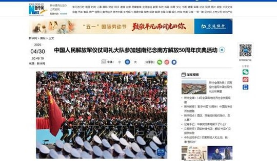 Truyền thông Trung Quốc đưa tin đậm nét về Lễ kỷ niệm 50 năm Ngày Giải phóng miền Nam, thống nhất đất nước