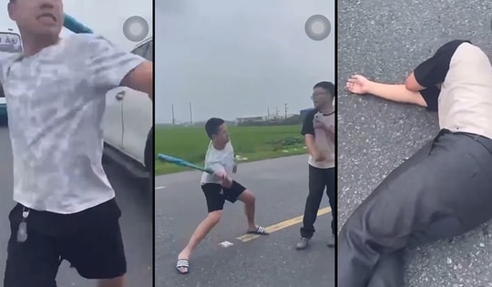 Sáng 1/5: Xô xát sau va chạm xe, gã tài xế hung hãn cầm gậy bóng chày đánh gục người đàn ông