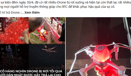 Vụ hàng loạt drone rơi đêm 30/4: Người nhặt được không trả lại sẽ bị xử lý thế nào?