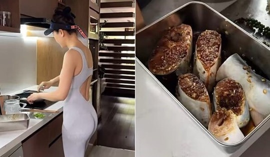 Á hậu Việt thảnh thơi nấu ăn trong căn nhà hàng chục tỷ: Toàn món ngon chị em tham khảo cho gia đình dịp nghỉ lễ
