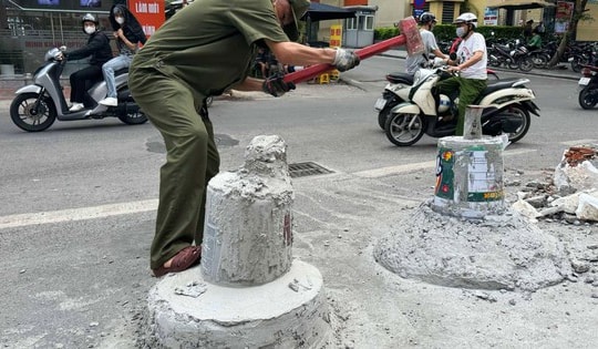 Phá dỡ trụ bê tông trước chung cư Lilama: Chưa rõ người vi phạm, khó xử lý dứt điểm