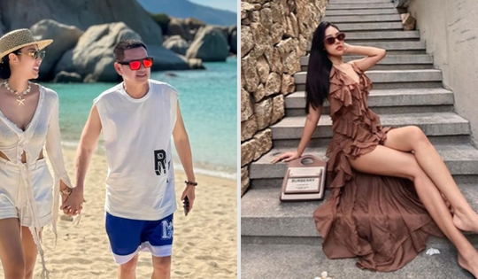 Bạn gái kém 37 tuổi của diễn viên Quang Minh tự tin đi biển gợi cảm sau 6 tháng sinh nở