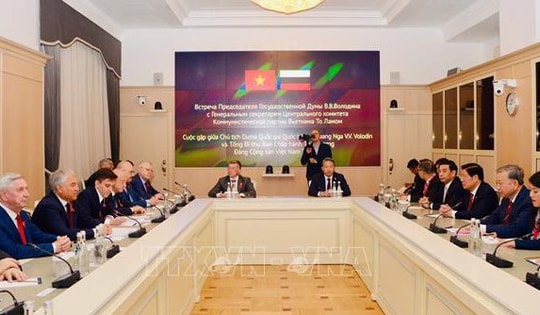 Tổng Bí thư Tô Lâm hội kiến Chủ tịch Duma Quốc gia LB Nga