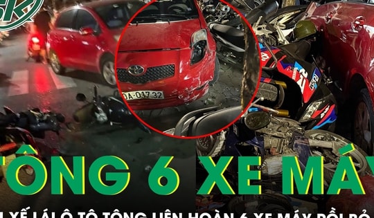 Nghi vấn tài xế ‘say xỉn’ lái ô tô tông liên hoàn 6 xe máy rồi rời khỏi hiện trường