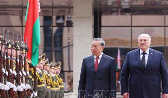 Lễ đón Tổng Bí thư Tô Lâm thăm cấp Nhà nước Cộng hòa Belarus