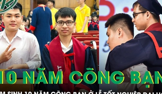 Nam sinh ‘10 năm cõng bạn đến trường’ nay cõng bạn lên nhận bằng giỏi tại lễ tốt nghiệp