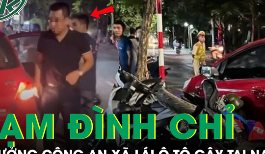 Tạm đình chỉ trưởng Công an xã lái ô tô tông loạt xe máy, rời khỏi hiện trường sau khi gây tai nạn