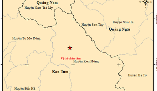 2 trận động đất liên tiếp vừa xảy ra sáng nay ở Kon Tum