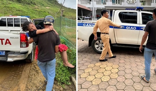 Cảnh sát giao thông nhanh chóng giúp sản phụ vùng cao 'mẹ tròn con vuông'