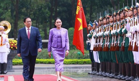 Thủ tướng Phạm Minh Chính chủ trì lễ đón Thủ tướng Thái Lan thăm chính thức Việt Nam