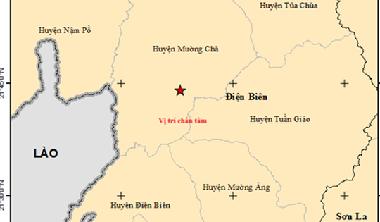 Điện Biên lại tiếp tục động đất 4.0 độ, rung lắc lan rộng