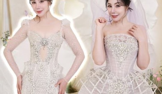 4 bộ váy cưới đính pha lê đắt tiền của cô dâu Hồ Quỳnh Hương