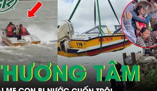 Xót xa cảnh con trượt chân ngã xuống sông Hồng, mẹ chạy đến cứu cũng bị nước cuốn theo