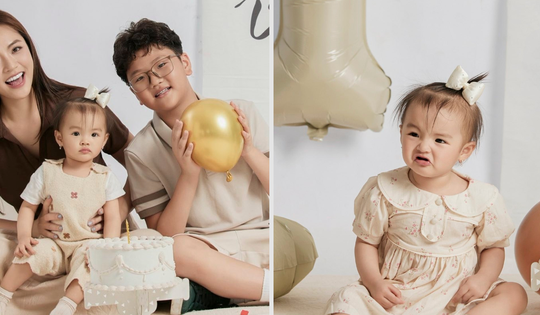 Biểu cảm hài hước của bé Thị Tằm nhà Thu Quỳnh khi chính thức 'có tuổi'