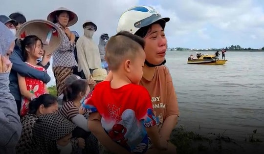 Tiếng khóc xé lòng của con gái nhỏ gọi mẹ và chị gái bị đuối nước tại sông Hồng