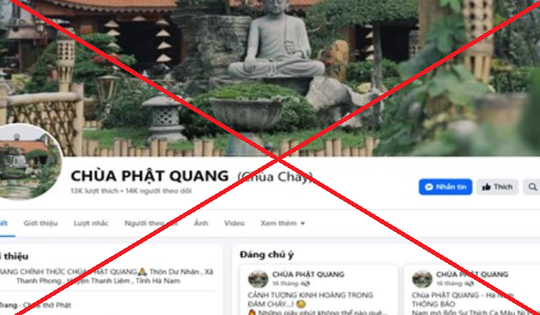 Cảnh báo giả mạo Fanpage chùa Phật Quang để kêu gọi từ thiện
