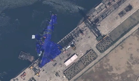 Ảnh vệ tinh hé lộ thiệt hại của tàu chiến Triều Tiên sau sự cố hạ thủy