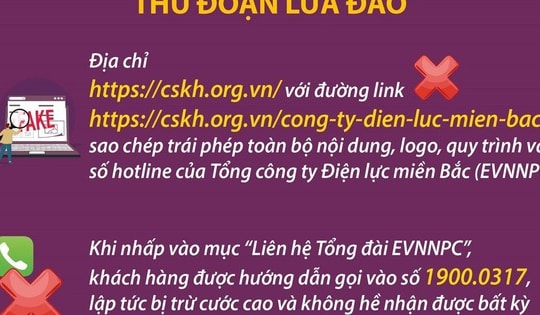 Cảnh báo trang web lừa đảo, giả mạo Tổng công ty Điện lực miền Bắc