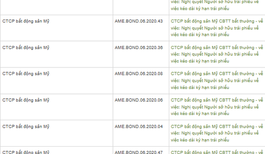 Công ty bất động sản Mỹ kéo dài kỳ hạn 66 lô trái phiếu