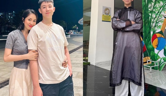 Chiều cao ở tuổi 12 gây ngạc nhiên của con trai Lê Phương - Quách Ngọc Ngoan