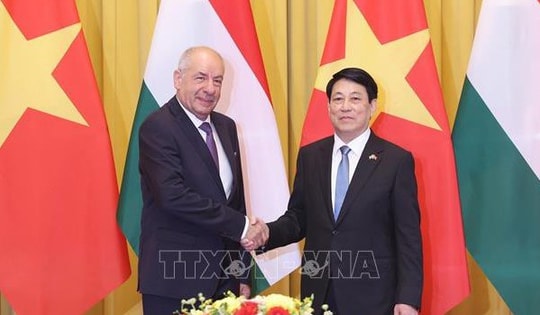 Chủ tịch nước Lương Cường hội đàm với Tổng thống Hungary