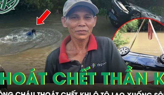 Ông ngoại cùng cháu 30 tháng tuổi thoát chết thần kỳ khi ô tô lao xuống sông ở Quảng Ngãi