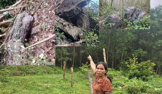 Dân bản thấp thỏm lo lắng đá lăn từ đồi cao xuống đè nhà