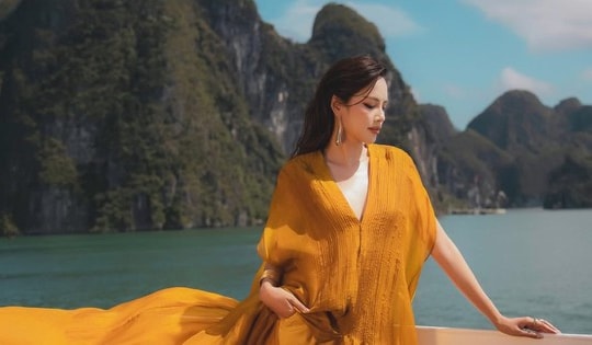 Hoa hậu Lê Hoàng Phương hóa "nàng thơ" của NTK Lê Thanh Hòa