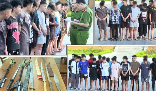 Tạm giữ hình sự 38 thanh thiếu niên mang hung khí 'gặp ai đánh người đó'