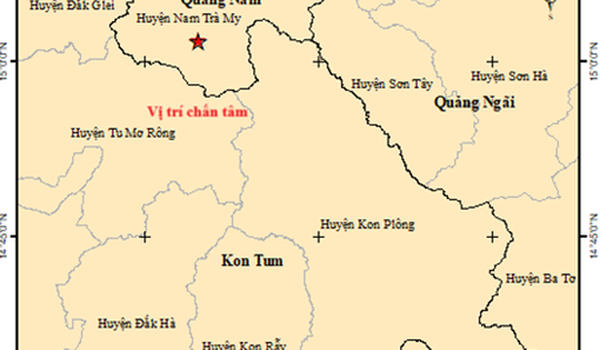 Trong 3 ngày Quảng Nam và Kon Tum hứng liên tiếp 10 trận động đất