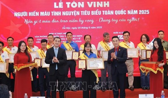 Lễ tôn vinh người hiến máu tình nguyện tiêu biểu toàn quốc năm 2025
