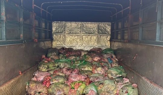 Phát hiện xe tải chở 1,3 tấn nội tạng không rõ nguồn gốc