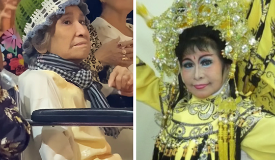 Đào chính một thời của đoàn cải lương Minh Tơ gây xúc động khi ngồi xe lăn xem đồng nghiệp diễn