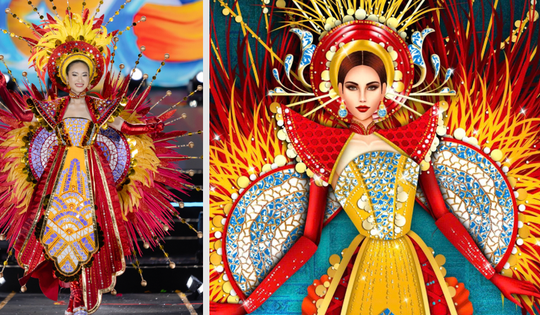 Người đẹp quê Thanh Hóa gây bất ngờ với trang phục lấy cảm hứng từ nghệ thuật khảm sành sứ