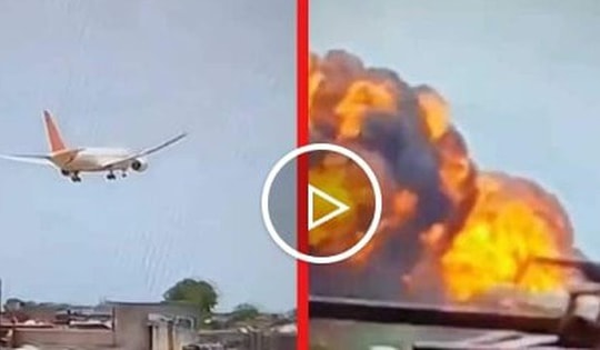 Khoảnh khắc máy bay Ấn Độ nổ tung khi vừa cất cánh