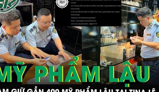 Tạm giữ gần 400 sản phẩm mỹ phẩm lậu tại Công ty TINA Lê Make Up trên phố Hàng Cá