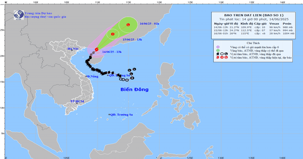 Bão số 1 vào đất liền của Trung Quốc, sắp suy yếu thành áp thấp nhiệt đới
