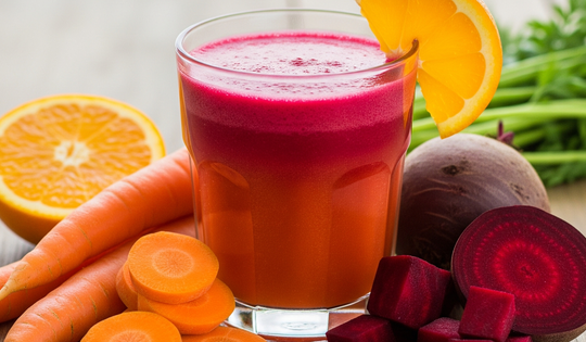 5 lý do để uống bộ ba nước ép củ cải đường, cà rốt và cam mỗi sáng