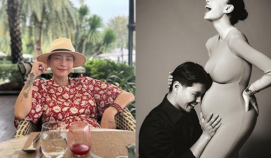 'Ngày của cha', Ngô Thanh Vân khoe hình ảnh mang bầu, dành lời khen 'có cánh' đến chồng trẻ