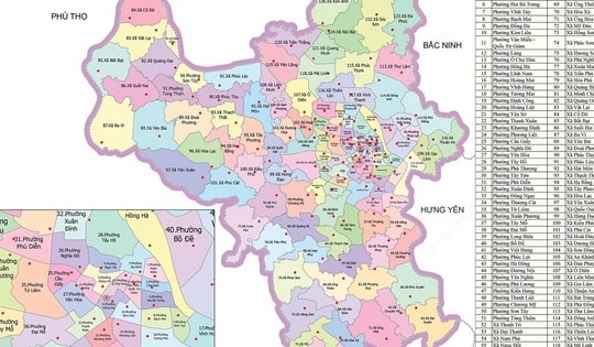 126 đơn vị hành chính cấp xã của Hà Nội năm 2025