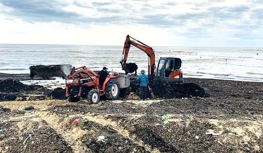 Bãi biển nổi tiếng ở Quảng Bình bị rác 'tấn công' sau mưa bão