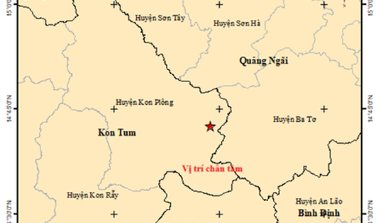 Kon Tum hứng 3 trận động đất liên tiếp trên 3 độ từ chiều đến tối nay