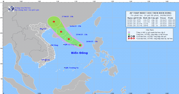 Áp thấp nhiệt đới sắp di chuyển vào Vịnh Bắc Bộ